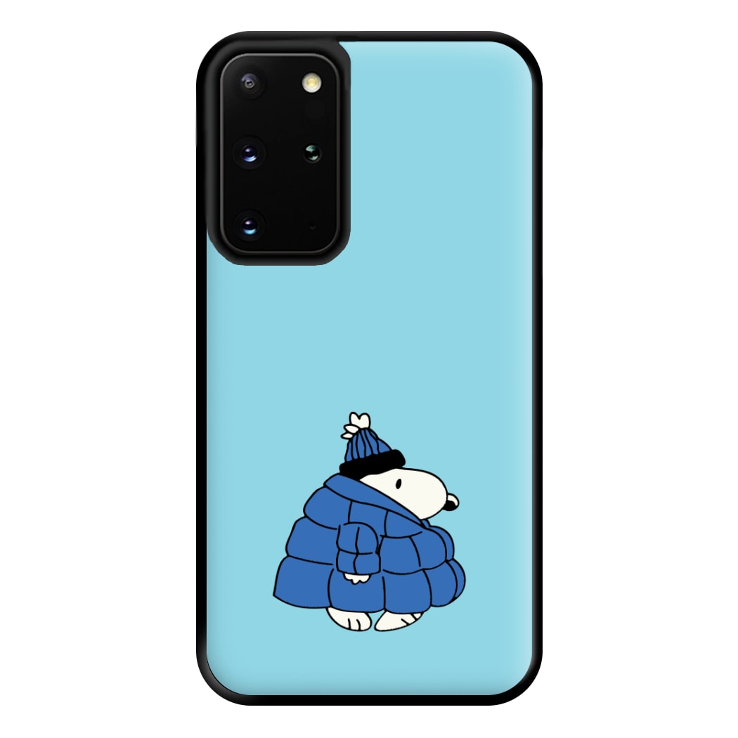Cartoon Beagle Puffer Jacket Blue Phone Case for Galaxy S20 Plus
