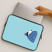 Cartoon Beagle Puffer Jacket Blue Laptop Sleeve 2