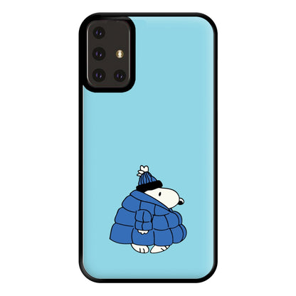 Cartoon Beagle Puffer Jacket Blue Phone Case for Galaxy A71