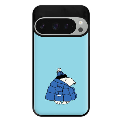 Cartoon Beagle Puffer Jacket Blue Phone Case for Google Pixel 9 Pro XL