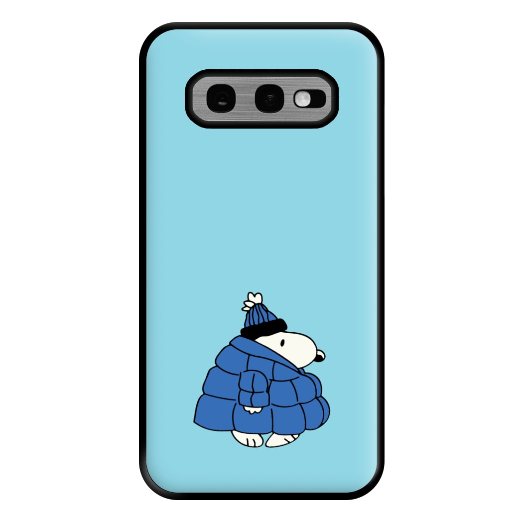 Cartoon Beagle Puffer Jacket Blue Phone Case for Galaxy S10e