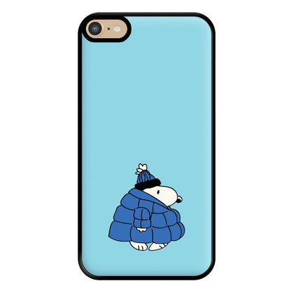 Cartoon Beagle Puffer Jacket Blue Phone Case for iPhone 6 Plus / 7 Plus / 8 Plus