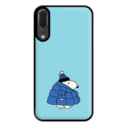 Cartoon Beagle Puffer Jacket Blue Phone Case for Huawei P20