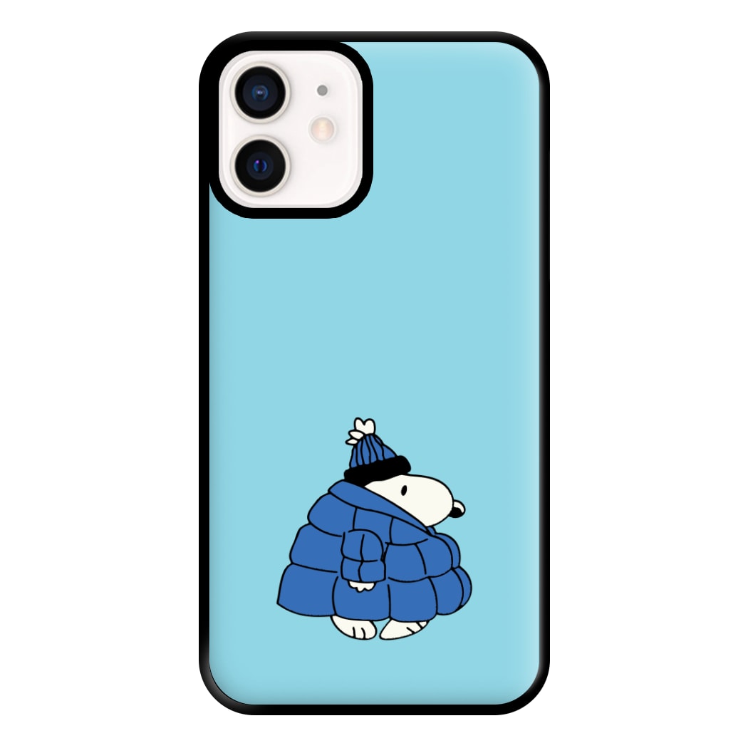 Cartoon Beagle Puffer Jacket Blue Phone Case for iPhone 12 Mini