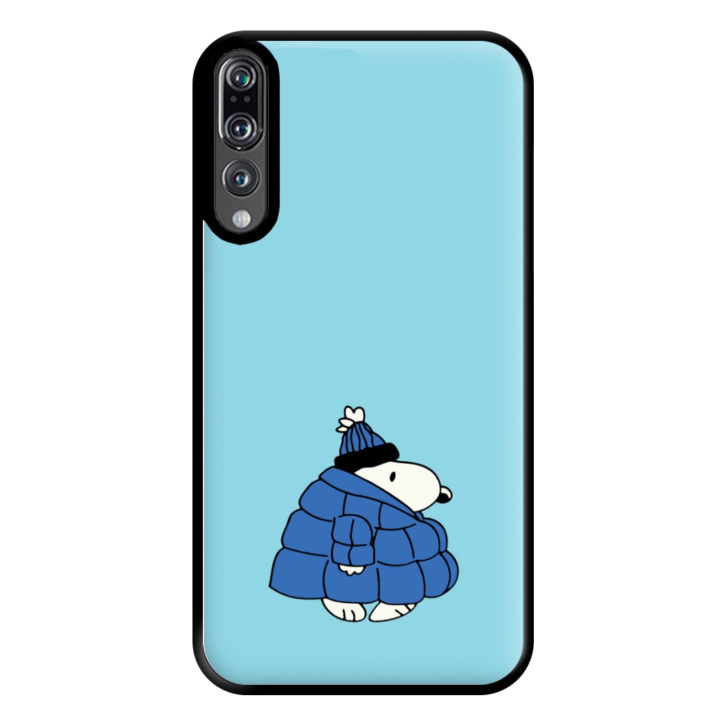 Cartoon Beagle Puffer Jacket Blue Phone Case for Huawei P20 Pro