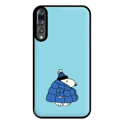 Cartoon Beagle Puffer Jacket Blue Phone Case for Huawei P20 Pro