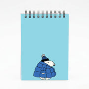 Cartoon Beagle Puffer Jacket Blue Notebook 4