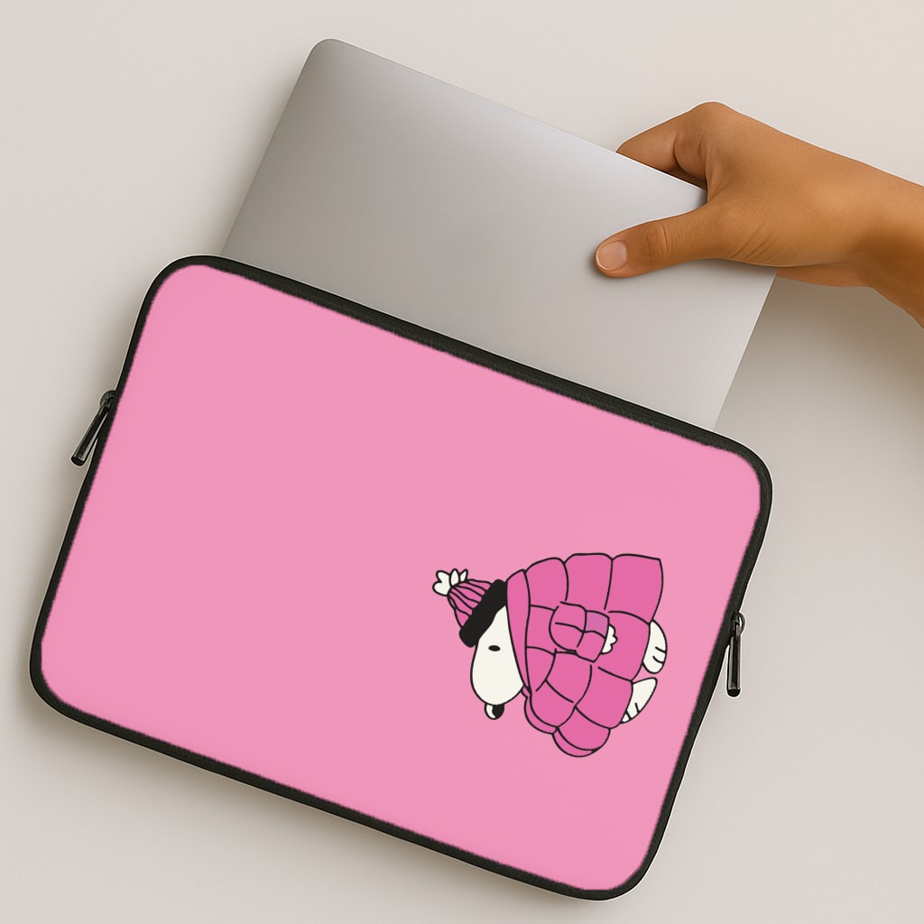 Cartoon Beagle Puffer Jacket Pink MacBook Case