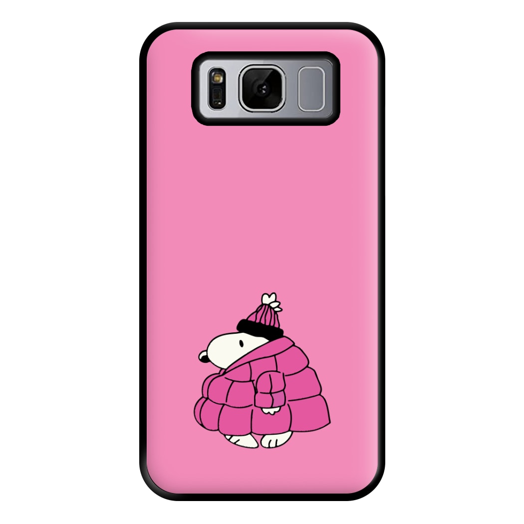 Cartoon Beagle Puffer Jacket Pink Phone Case for Galaxy S8 Plus