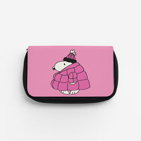 Cartoon Beagle Puffer Jacket Pink Pencil Case