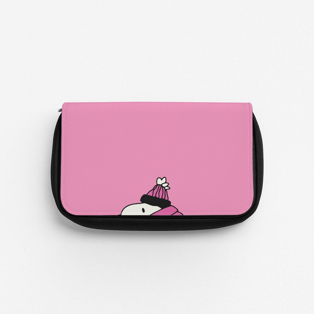 Cartoon Beagle Puffer Jacket Pink Pencil Case