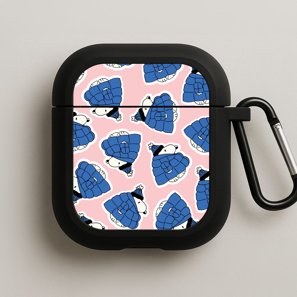 Cartoon Beagle Puffer Jacket Pattern AirPods Case