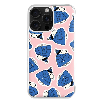 Cartoon Beagle Puffer Jacket Pattern Phone Case for iPhone 16 Pro Max