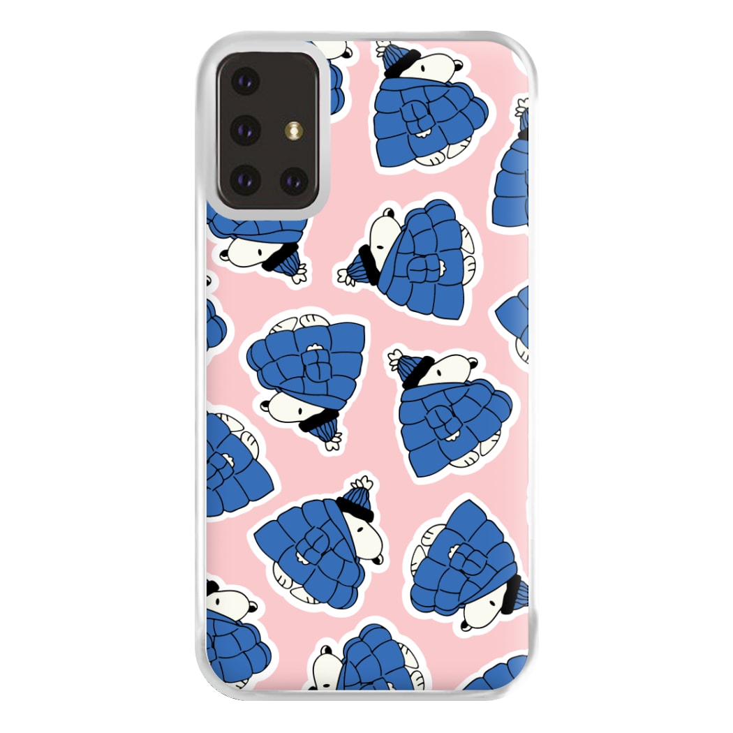 Cartoon Beagle Puffer Jacket Pattern Phone Case for Galaxy A71