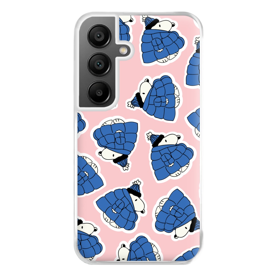 Cartoon Beagle Puffer Jacket Pattern Phone Case for Galaxy A56