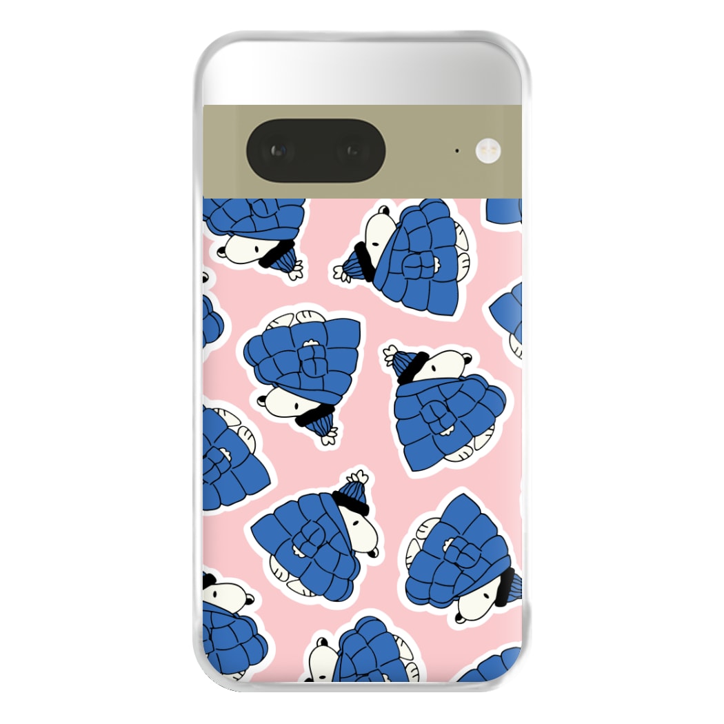 Cartoon Beagle Puffer Jacket Pattern Phone Case for Google Pixel 7a