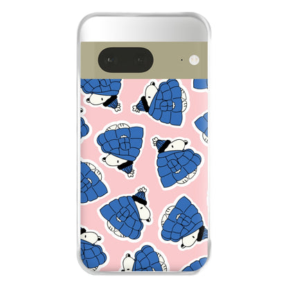 Cartoon Beagle Puffer Jacket Pattern Phone Case for Google Pixel 7a