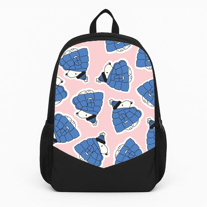 Cartoon Beagle Puffer Jacket Pattern Large Backpack