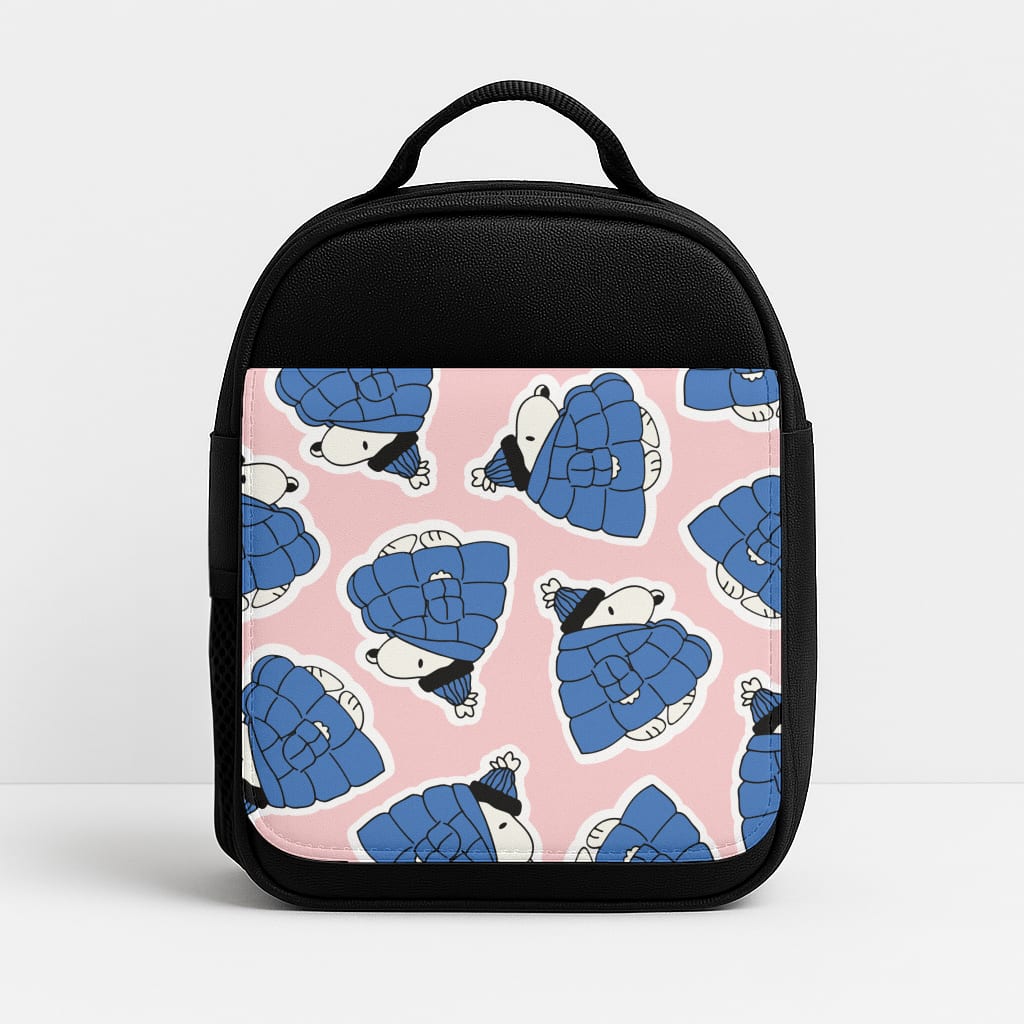 Cartoon Beagle Puffer Jacket Pattern Insulated Lunchbox