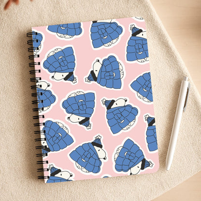 Cartoon Beagle Puffer Jacket Pattern Notepad