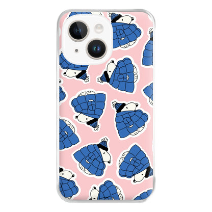 Cartoon Beagle Puffer Jacket Pattern Phone Case for iPhone 14 Plus