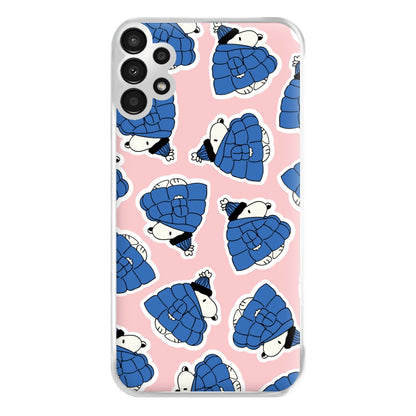 Cartoon Beagle Puffer Jacket Pattern Phone Case for Galaxy A13