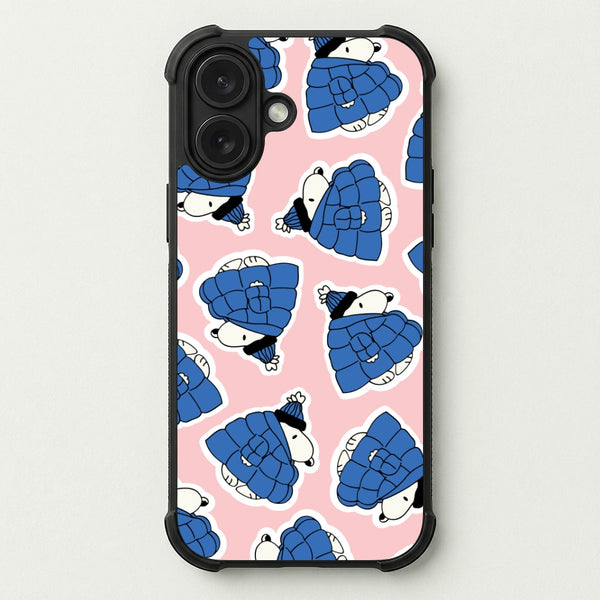 Cartoon Beagle Puffer Jacket Pattern Phone Case — Bumper case