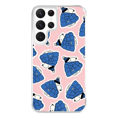 Cartoon Beagle Puffer Jacket Pattern Phone Case for Galaxy S22 Ultra