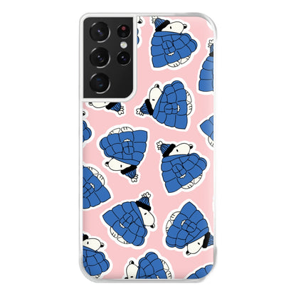 Cartoon Beagle Puffer Jacket Pattern Phone Case for Galaxy S21 Ultra