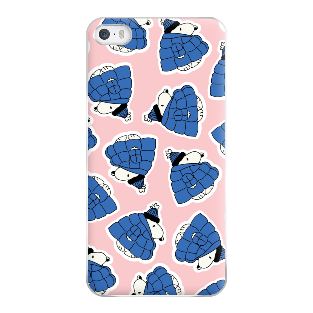 Cartoon Beagle Puffer Jacket Pattern Phone Case for iPhone 5 / 5s / SE 2016