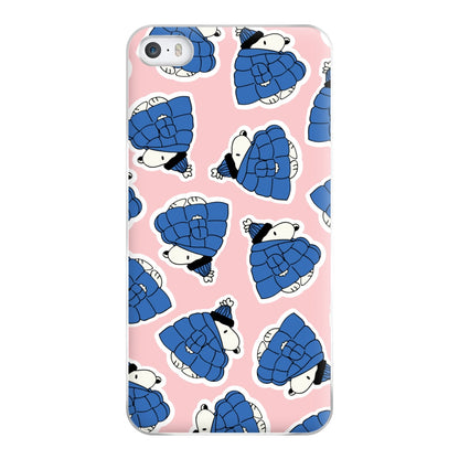 Cartoon Beagle Puffer Jacket Pattern Phone Case for iPhone 5 / 5s / SE 2016
