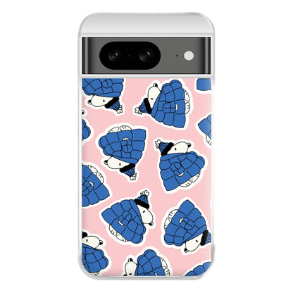 Cartoon Beagle Puffer Jacket Pattern Phone Case for Google Pixel 8