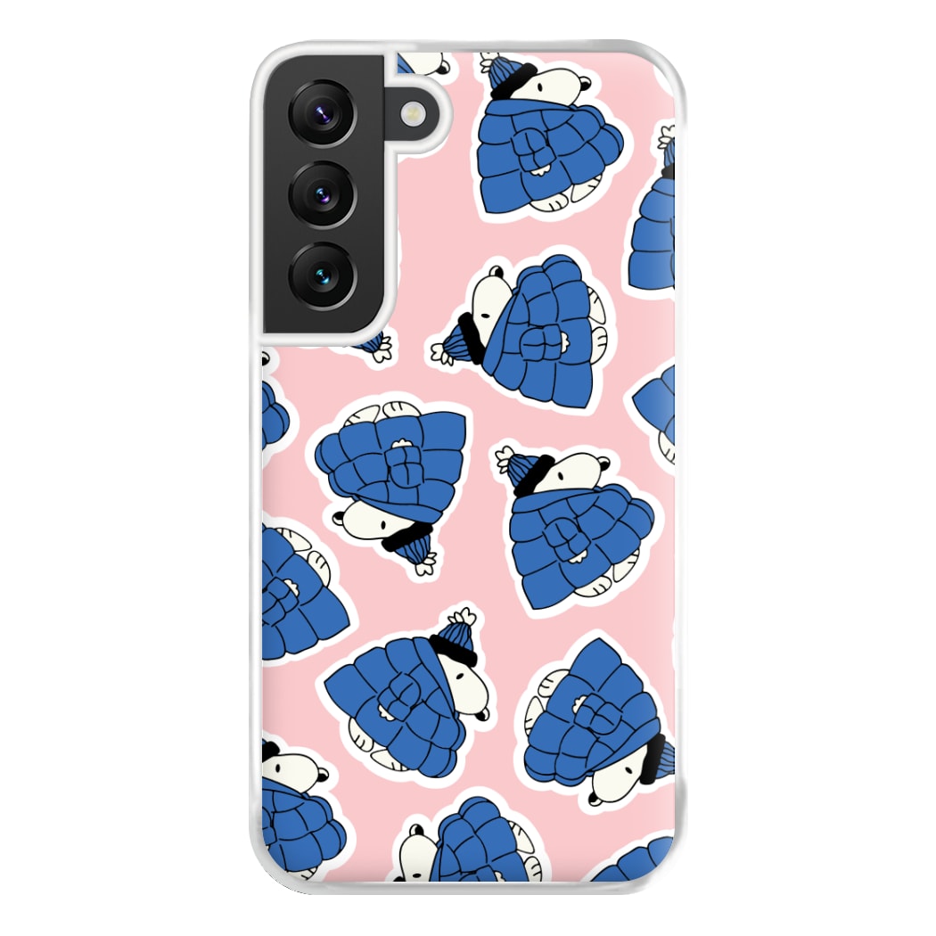 Cartoon Beagle Puffer Jacket Pattern Phone Case for Galaxy S22 Plus