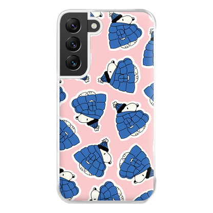 Cartoon Beagle Puffer Jacket Pattern Phone Case for Galaxy S22 Plus