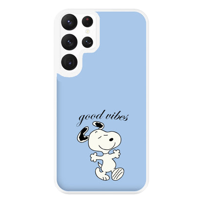 Good Vibes Cartoon Beagle Phone Case for Galaxy S22 Ultra