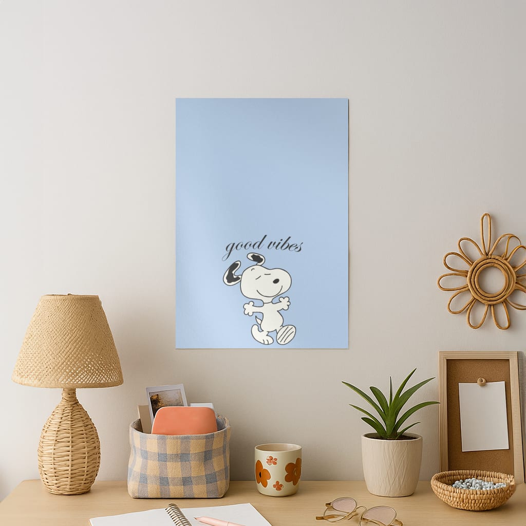 Good Vibes Cartoon Beagle Art Print