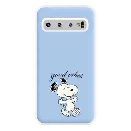 Good Vibes Cartoon Beagle Phone Case for Galaxy S10 Plus