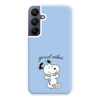 Good Vibes Cartoon Beagle Phone Case for Galaxy A16