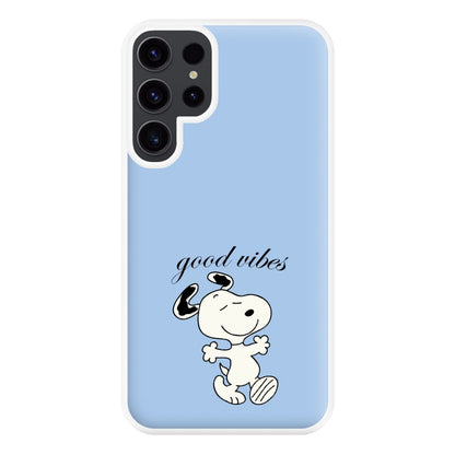 Good Vibes Cartoon Beagle Phone Case for Galaxy S23 Ultra