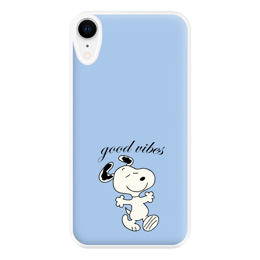 Good Vibes Cartoon Beagle Phone Case for iPhone XR