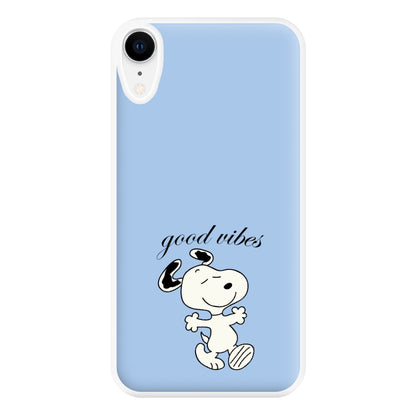 Good Vibes Cartoon Beagle Phone Case for iPhone XR