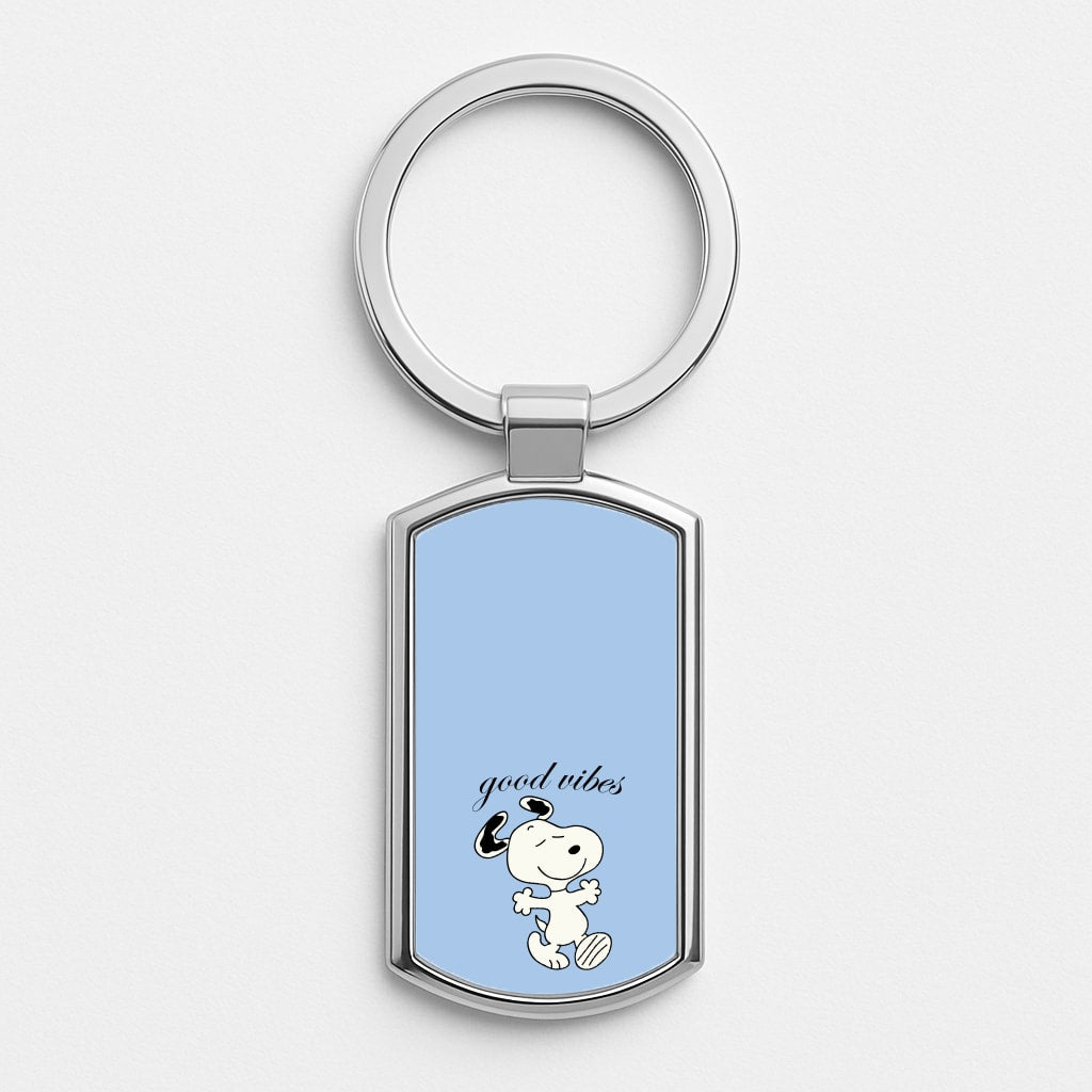 Good Vibes Cartoon Beagle Luxury Keyring