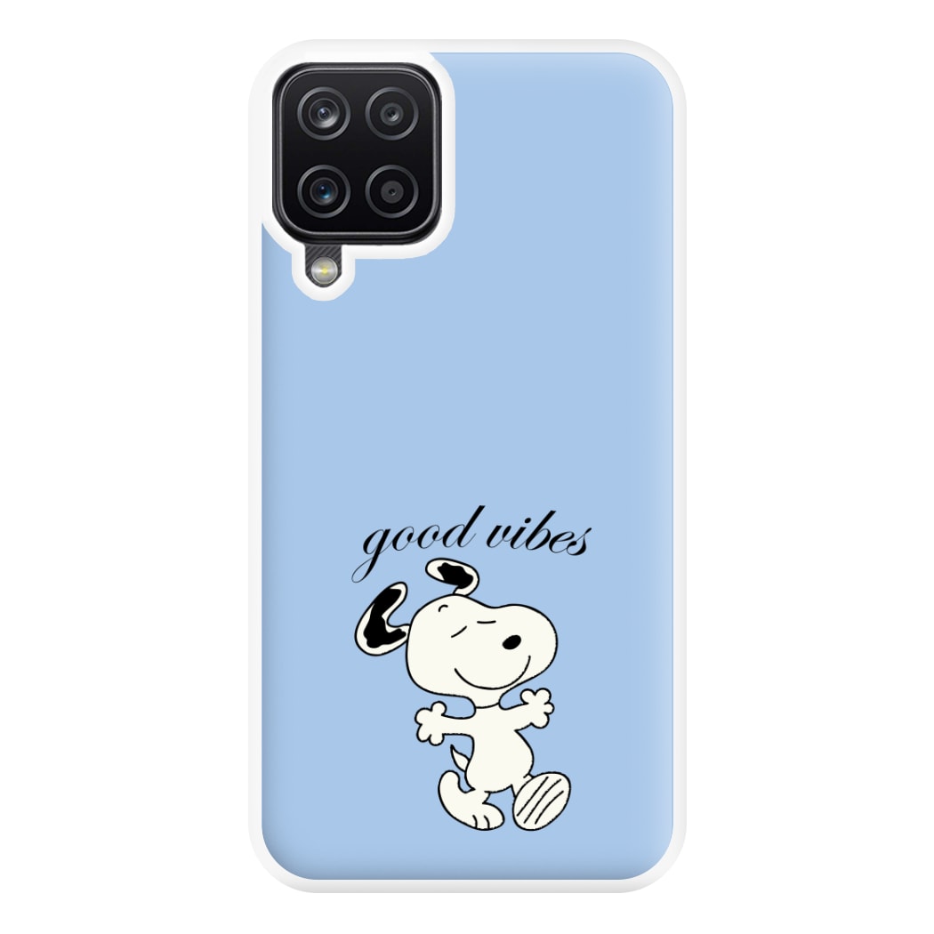 Good Vibes Cartoon Beagle Phone Case for Galaxy A12