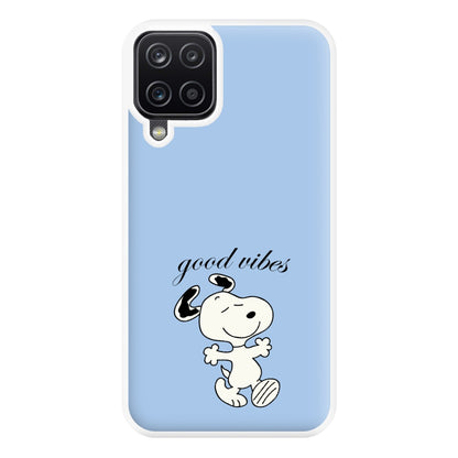 Good Vibes Cartoon Beagle Phone Case for Galaxy A12