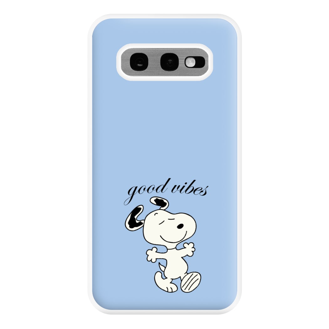 Good Vibes Cartoon Beagle Phone Case for Galaxy S10e