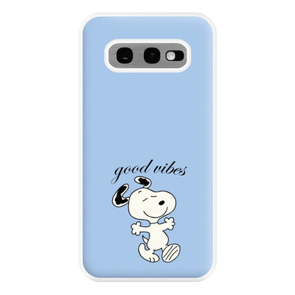 Good Vibes Cartoon Beagle Phone Case for Galaxy S10e