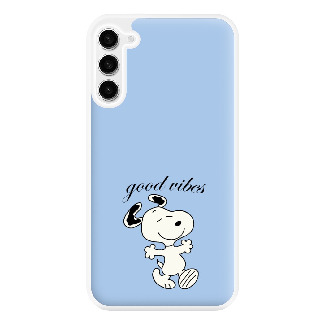 Good Vibes Cartoon Beagle Phone Case for Galaxy S23FE