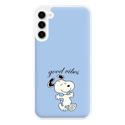 Good Vibes Cartoon Beagle Phone Case for Galaxy S23FE