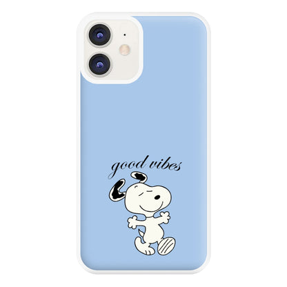 Good Vibes Cartoon Beagle Phone Case for iPhone 12 / 12 Pro