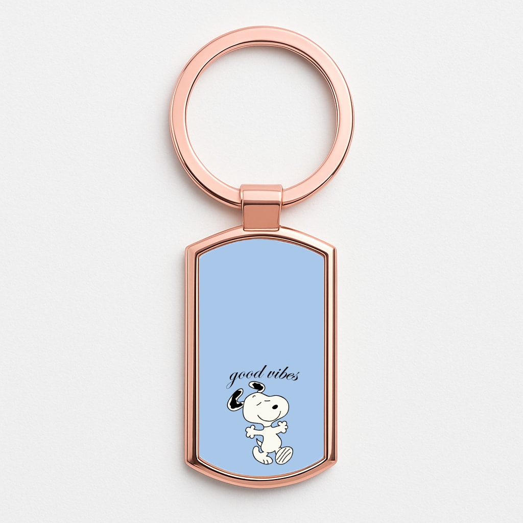 Good Vibes Cartoon Beagle Luxury Keyring